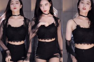 【斗鱼 淼淼喵酱呀】黑色蕾丝性感舞娘 精华，配黑纱食用更香哦【1V】深夜宿舍-仓鼠控的第二选择